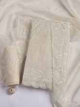 Embroidered Chanderi Unstitched Suit With Dupatta