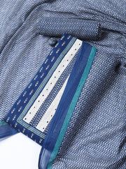 Printed Cotton Blend Unstitched Suit With Dupatta