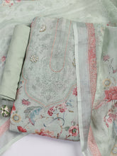 Floral Printed Linen Unstitched Suit Piece With Dupatta