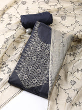 Neck Embroidered Cotton Blend Unstitched Suit Piece With Dupatta