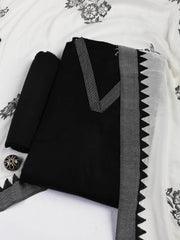 Neck Embroidered Cotton Blend Unstitched Suit With Dupatta