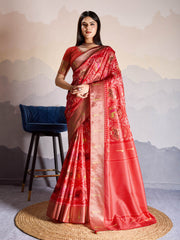 Zari Jaal Woven Art Silk Saree