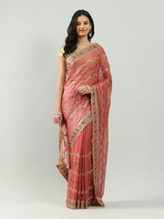 Embroidery Border Organza Saree
