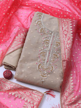 Neck Embroidery Tissue Unstitched Suit With Dupatta