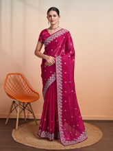 Embroidered Linen Blend Saree