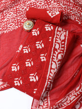 Printed Cotton Blend Unstitched Suit With Dupatta