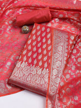 Woven Chanderi Unstitched Suit With Dupatta