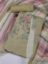 Printed Linen Unstitched Suit Piece With Dupatta