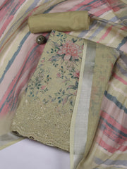 Printed Linen Unstitched Suit Piece With Dupatta