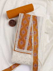 Printed Cotton Blend Unstitched Suit Piece With Dupatta
