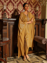 Sequin Embroidered Georgette Kaftan Kurta With Pants
