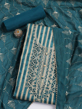 Neck Embroidered Cotton Blend Unstitched Suit Piece With Dupatta