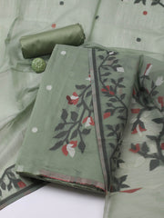 Jamdani Chanderi Unstitched Suit Piece With Dupatta