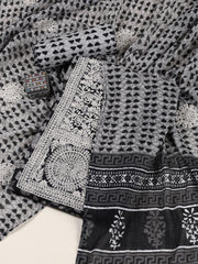 Embroidered Cotton Blend Unstitched Suit Piece With Dupatta