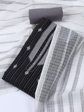 Thread Embroidery Cotton Blend Unstitched Suit With Dupatta