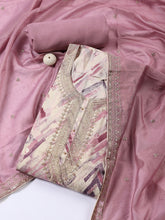 Neck Embroidered Cotton Blend Unstitched Suit With Dupatta