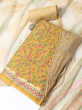 Printed Cotton Blend Unstitched Suit With Dupatta