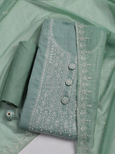 Embroidered Cotton Blend Unstitched Suit Piece With Dupatta