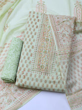 Printed Cotton Blend Unstitched Suit Piece With Dupatta