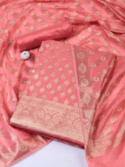 Woven Chanderi Unstitched Suit With Dupatta