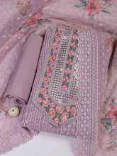 Chiken Work Georgette Unstitched Suit With Dupatta