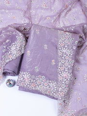 Embroidered Tissue Unstitched Suit With Dupatta