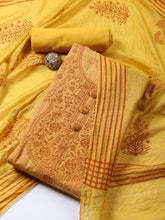 Neck Embroidered Cotton Blend Unstitched Suit Piece With Dupatta