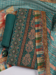 Printed Chanderi Unstitched Suit Piece With Dupatta