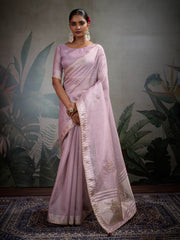 Woven Border Linen Saree