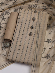 Woven Cotton Blend Unstitched Suit Piece With Dupatta