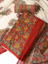 Printed Cotton Blend Unstitched Suit With Dupatta