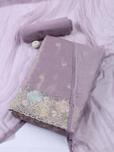 Embroidered Tissue Unstitched Suit Piece With Dupatta