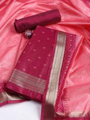 Woven Chanderi Unstitched Suit Piece With Dupatta