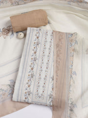Printed Linen Unstitched Suit Piece With Dupatta