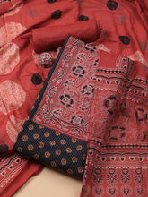Printed Cotton Blend Unstitched Suit With Dupatta