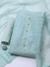 Embroidered Chanderi Unstitched Suit With Dupatta