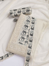 Printed Cotton Blend Unstitched Suit Piece With Dupatta