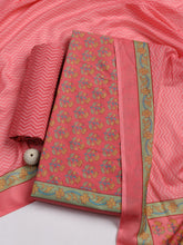 Printed Cotton Blend Unstitched Suit Piece With Dupatta