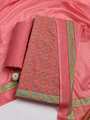 Printed Cotton Blend Unstitched Suit Piece With Dupatta