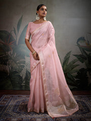 Woven Border Linen Saree