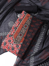 Printed Cotton Blend Unstitched Suit With Dupatta