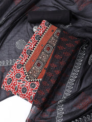 Printed Cotton Blend Unstitched Suit With Dupatta