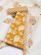 Printed Cotton Blend Unstitched Suit With Dupatta