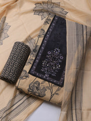 Printed Cotton Blend Unstitched Suit With Dupatta