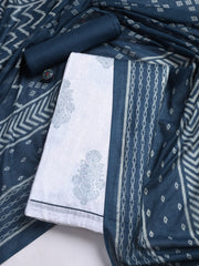Printed Cotton Blend Unstitched Suit With Dupatta