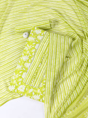 Neck Patti Cotton Blend Unstitched Suit With Dupatta