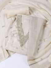 Neck Embroidered Tissue Unstitched Suit Piece With Dupatta