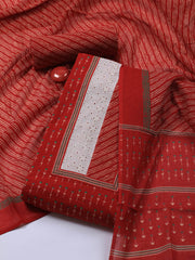Printed Cotton Blend Unstitched Suit With Dupatta