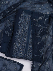 Embroidery Chanderi Unstitched Suit With Dupatta