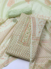 Printed Cotton Blend Unstitched Suit Piece With Dupatta